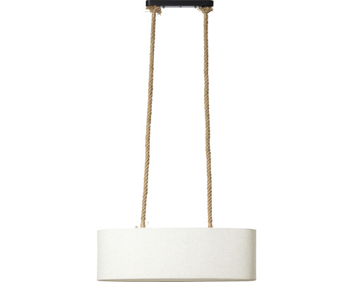 Závesná lampa so zavesením na lano a podlhovastým tienidlom