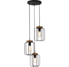 Luster Brilliant Tosh 3xE27 40 W hnedo/čierny