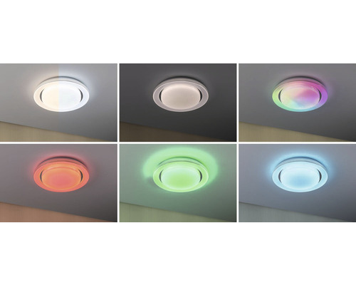 Stropné svietidlo s rôznymi nastaveniami farieb
