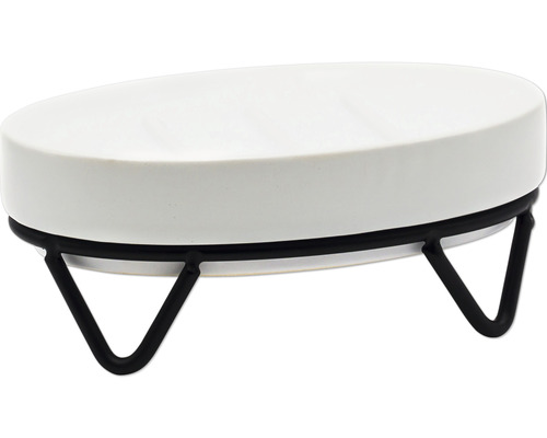 Keramická miska na mydlo s kovovým rámom