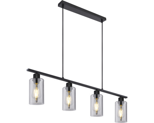 Závesná lampa so štyrmi sklenenými tienidlami