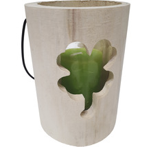Drevená lampa s motívom štvorlístka