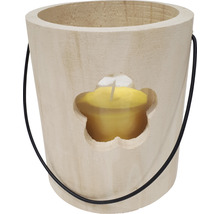 Lampáš drevený s vonnou sviečkou citronela Ø15 x 18 cm kvet-thumb-1