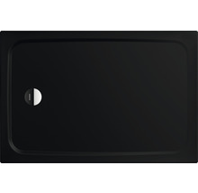 Čierna sprchová vanička s odtokom a logom Kaldewei