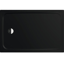 Obdĺžniková sprchová vanička zo smaltovanej ocele s odtokom a logom Kaldewei.