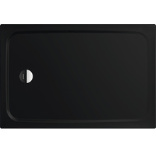 Čierna sprchová vanička z ocele smaltovaná s odtokovou armatúrou