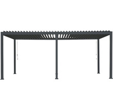 Pergola s lamelovou strechou a štyrmi stĺpikmi do záhrady
