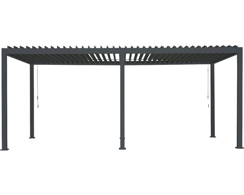 Pergola s lamelovou strechou a štyrmi stĺpikmi do záhrady