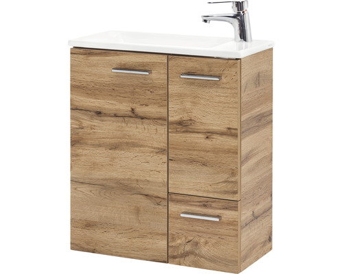 Skrinka pod umývadlo s dvomi dvierkami, zásuvkou a umývadlom na dosku