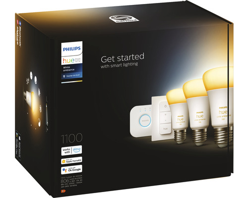 Balenie štartovacej súpravy Philips Hue White Ambiance E27
