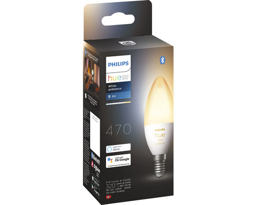 LED žiarovka Philips Hue White Ambiance E14 v balení