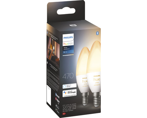Dvojité balenie Philips Hue White Ambiance E14 v obale produktu