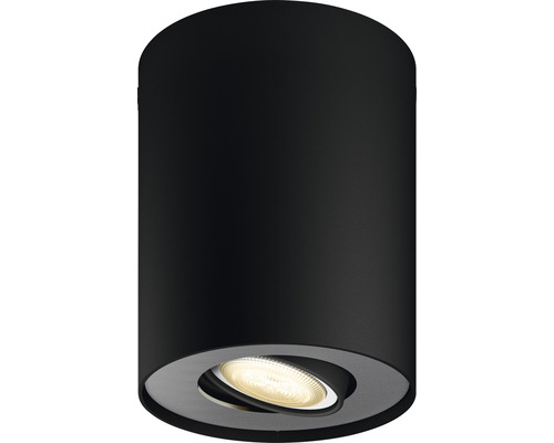 Čierne stropné svietidlo s otočným LED reflektorom