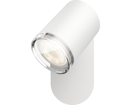 Biele nástenné svietidlo s čírym tienidlom