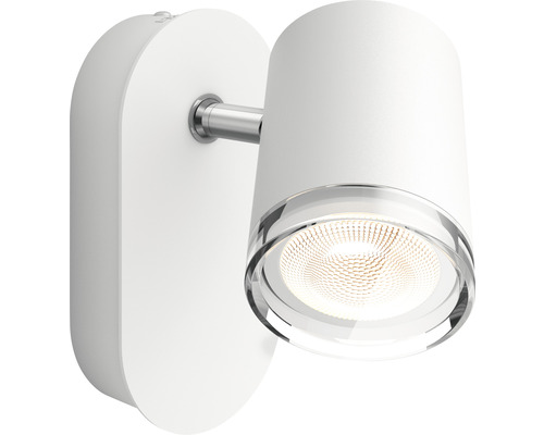 Biele LED nástenné svietidlo s nastaviteľným bodovým svetlom