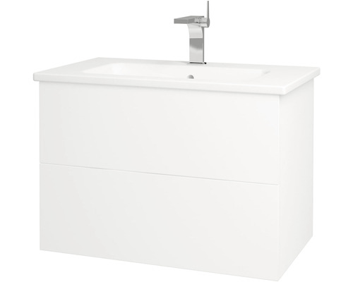Kúpeľňová skrinka s umývadlom Dřevojas Variante 74x52 cm biela lesklá umývadlo Euphoria 160258
