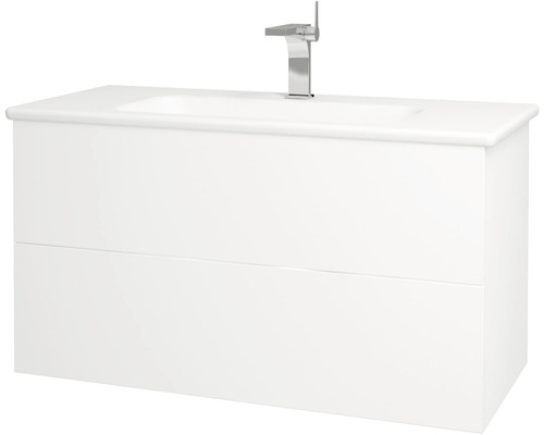 Kúpeľňová skrinka s umývadlom Dřevojas Variante 96x52 cm biela lesklá umývadlo Euphoria 160838