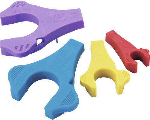 Rôznofarebné plastové inštalačné nástroje SharkBite