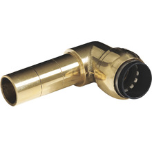 Rohový konektor z mosadze pre sanitárne inštalácie