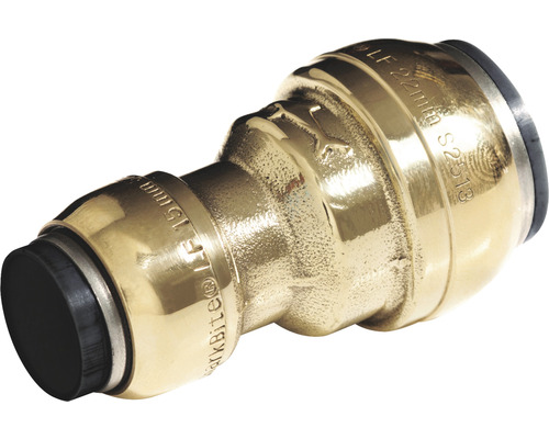 Mosadzný spojovací kus s priemerom 15 milimetrov na 22 milimetrov