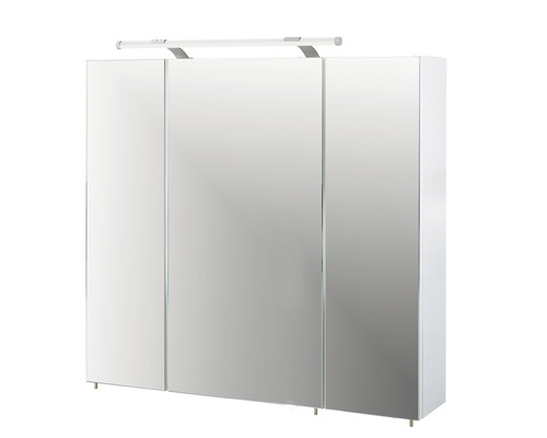 Zrkadlová skrinka Möbelpartner Dorina 80 x 15,7 x 75 cm biela