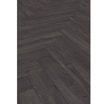 Tmavá laminátová podlaha so vzorom rybej kosti