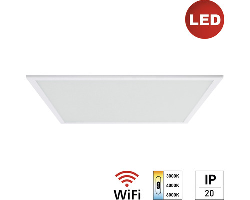 LED smart WIFI panel E2 Square 625 40W 3500lm 3000-6000K biely/sivý