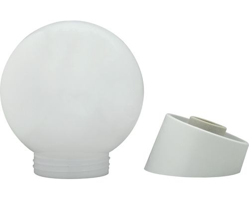 Biela guľová lampa s päticou