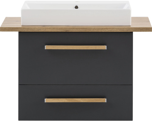 Skrinka pod umývadlo s dvomi zásuvkami a umývadlom na dosku