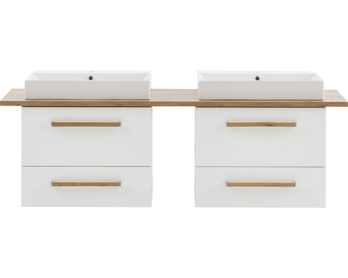 Dvojité umývadlo so skrinkou a dvoma umývadlami