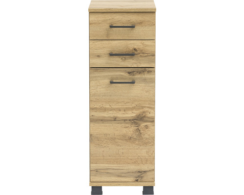 Úzka kúpeľňová skrinka s tromi zásuvkami