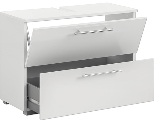 Skrinka pod umývadlo s dvomi otvorenými zásuvkami