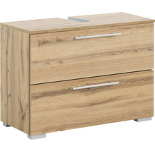 Skrinka pod umývadlo s dvoma zásuvkami a úchytkami