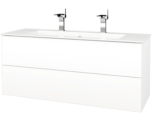 Kúpeľňová skrinka s umývadlom Dřevojas Variante 120x52 cm biela lesklá umývadlo Pura 408893
