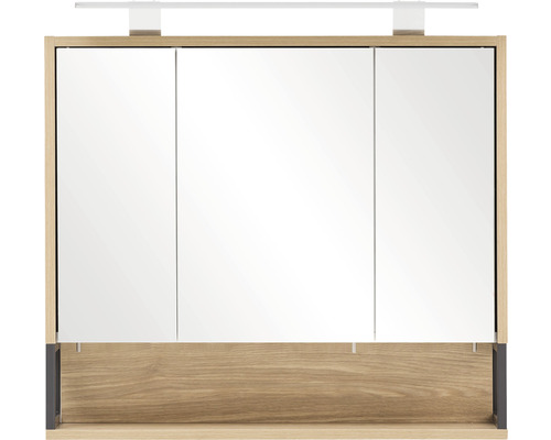 Zrkadlová skrinka s tromi dvierkami a osvetlením