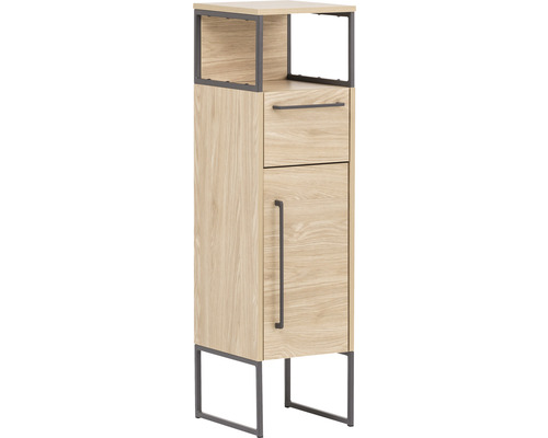 Kúpeľňová skrinka nízka Möbelpartner Limone dub svetlý 30,4 x 112,5 x 33,1 cm Skrinka s jedným zásuvkou a jednými dverami