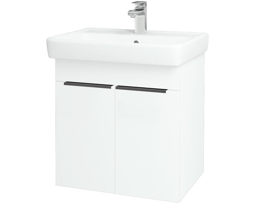 Kúpeľňová skrinka s umývadlom Dřevojas Q 54,5x56 cm biela lesklá umývadlo Dreja Q 12734-0