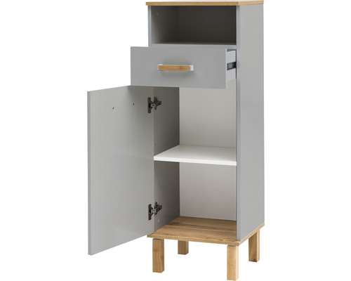 Kúpeľňová skrinka so zásuvkou, dvierkami a policou