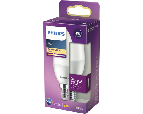 LED žiarovka Philips pätica E14, 7 W, teplá biela v krabici