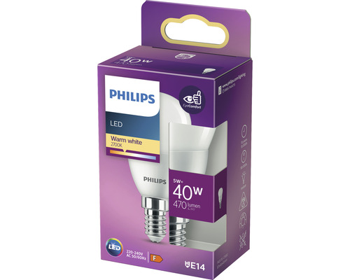 Žiarovka Philips LED, teplá biela, 40 W, pätica E14, v balení