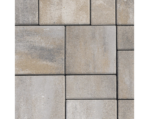 Zámková dlažba Rettango kombi 6 cm sivo-hnedo-grafitová Pokládka dlažobných kociek v rôznych veľkostiach