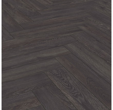 Tmavá drevená podlaha so vzorom rybej kosti