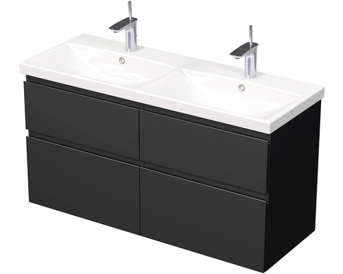 Kúpeľňová skrinka s umývadlom Intedoor LANDAU 120x65 cm čierna matná