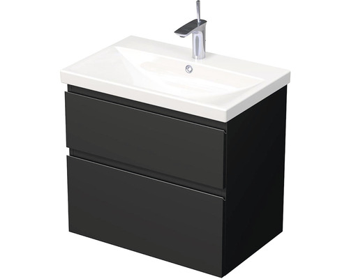 Kúpeľňová skrinka s umývadlom Intedoor LANDAU 70x65 cm čierna matná