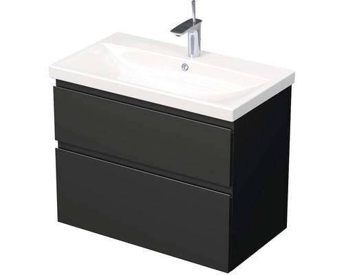 Kúpeľňová skrinka s umývadlom Intedoor LANDAU 80x65 cm čierna matná-0
