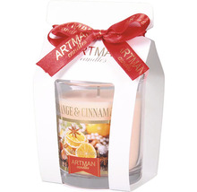 Vonná sviečka pomaranč a škorica v skle s darčekovým balením