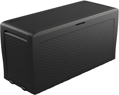 Úložný box pre vonkajšie použitie s vekom v dizajne ratanu