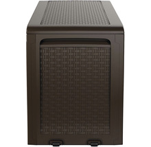 Plastový úložný box s kolieskami a pleteným dizajnom