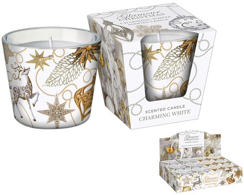 Vianočná sviečka Bartek Candles Glamour Christmas v skle 115 g