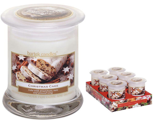 Vianočná sviečka Bartek Candles Christmas Cake v skle 260 g Bartek Candles vonná sviečka Vianočná torta a súprava vonných sviečok
